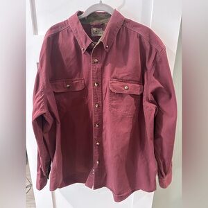 SCHMIDT WORKWEAR C.E. Schmidt Workwear Maroon Button Up Shirt Men's 2X Cotton